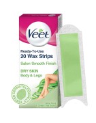 Veet Ready to Use Wax Strips Full Body Waxing Kit - Dry Skin, 20 Strips